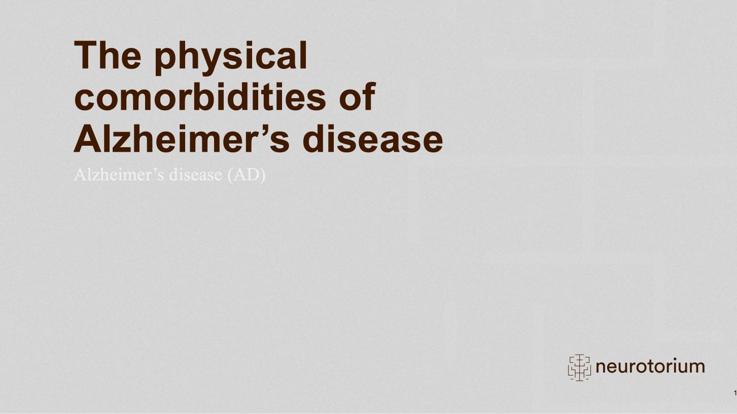 Alzheimers Disease – Comorbidity – slide 15